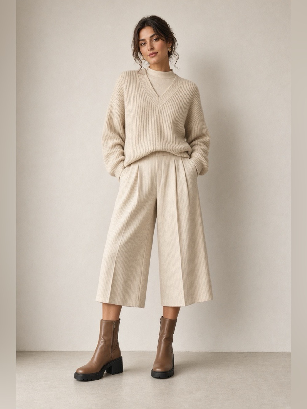 Club Monaco Cream Culottes